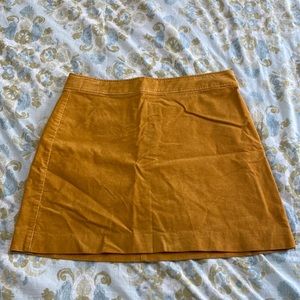Golden mustard yellow corduroy mini skirt. Size 12. J. Crew.